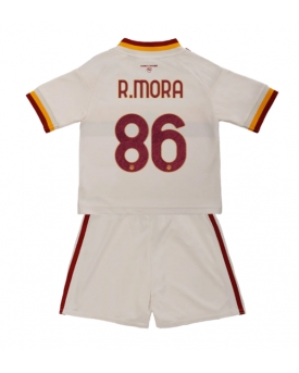 Billige Fotballdrakt AS Roma Rodrigo Mora #86 Replika Bortedraktsett Barn 2026-27 Kortermet (med bukser)